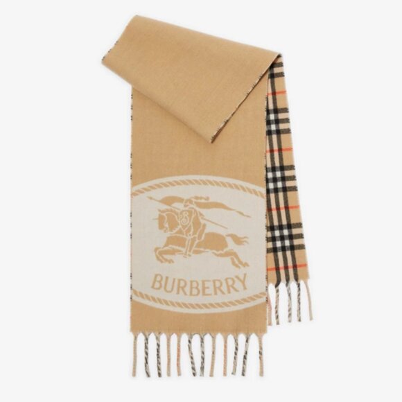 Burberry Reversible Knight Stamp Scarf Unisex OS - Sand
